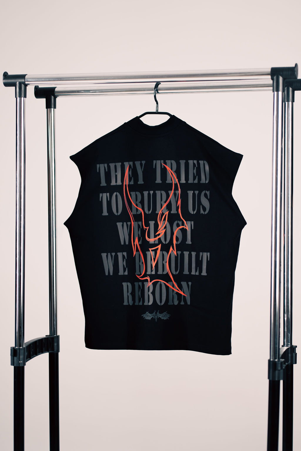 OVERSIZED WOMEN'S TANK TOP "REBORN" BLACK