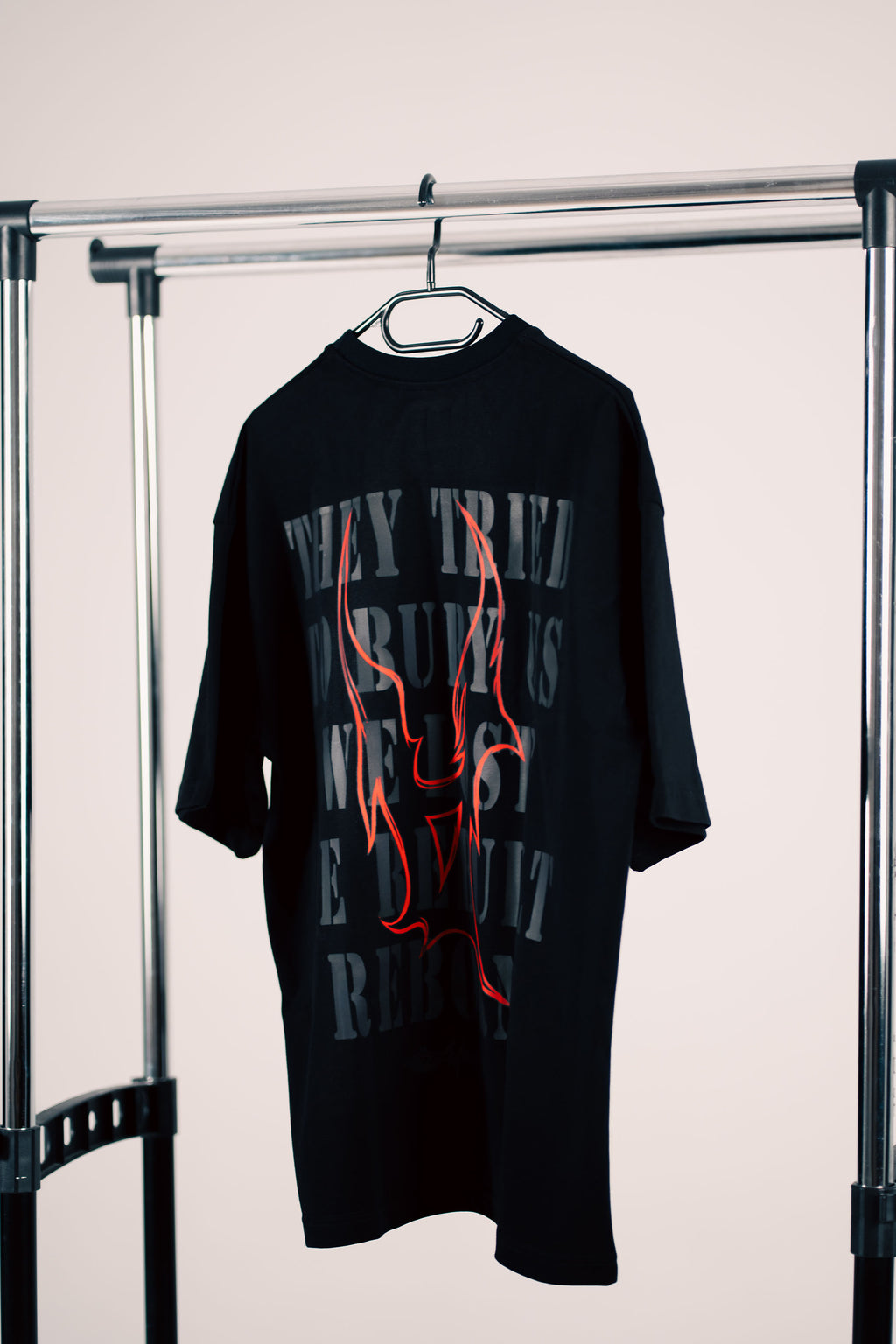 OVERSIZED T-SHIRT "REBORN" BLACK UNISEX