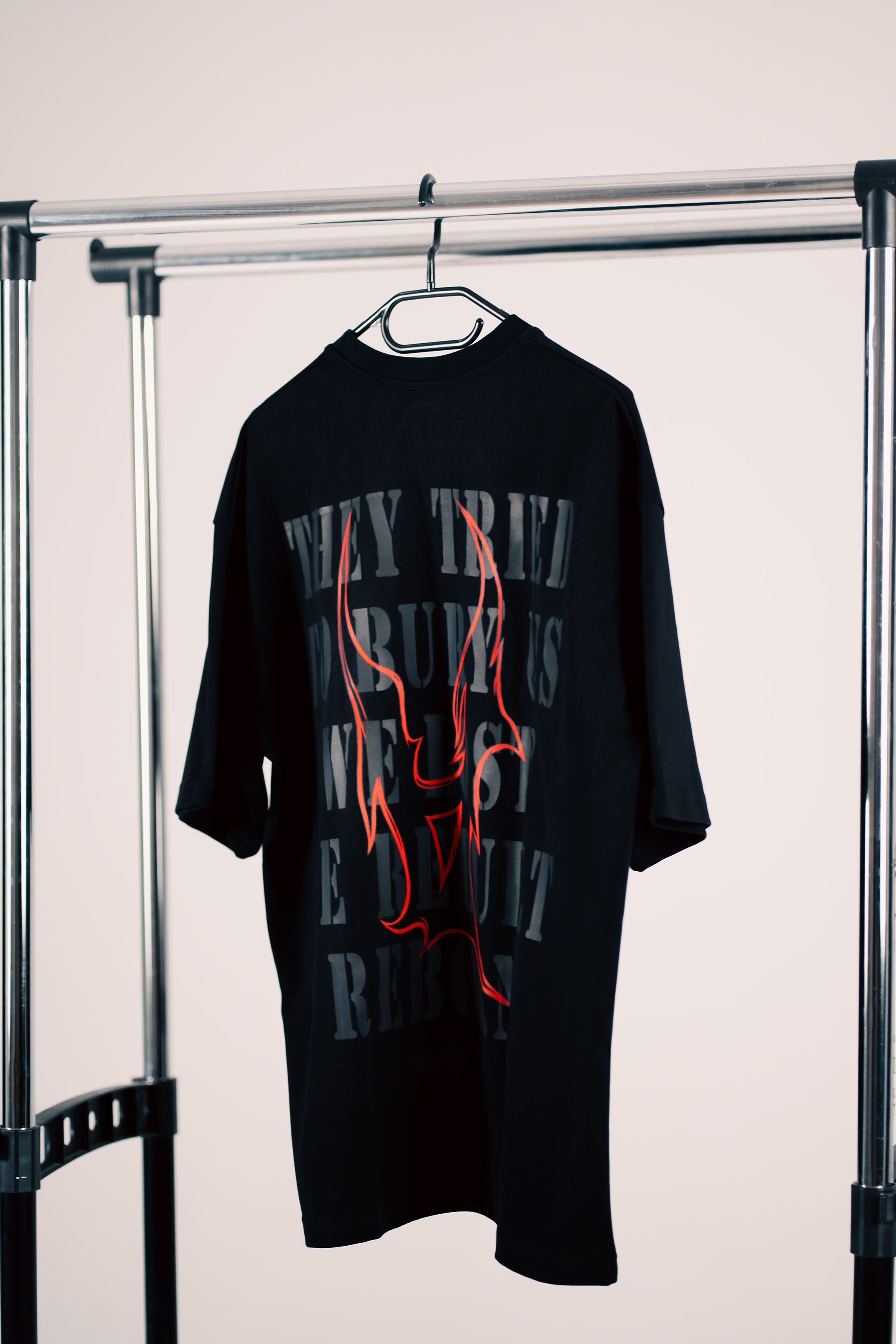 OVERSIZED T-SHIRT "REBORN" BLACK UNISEX