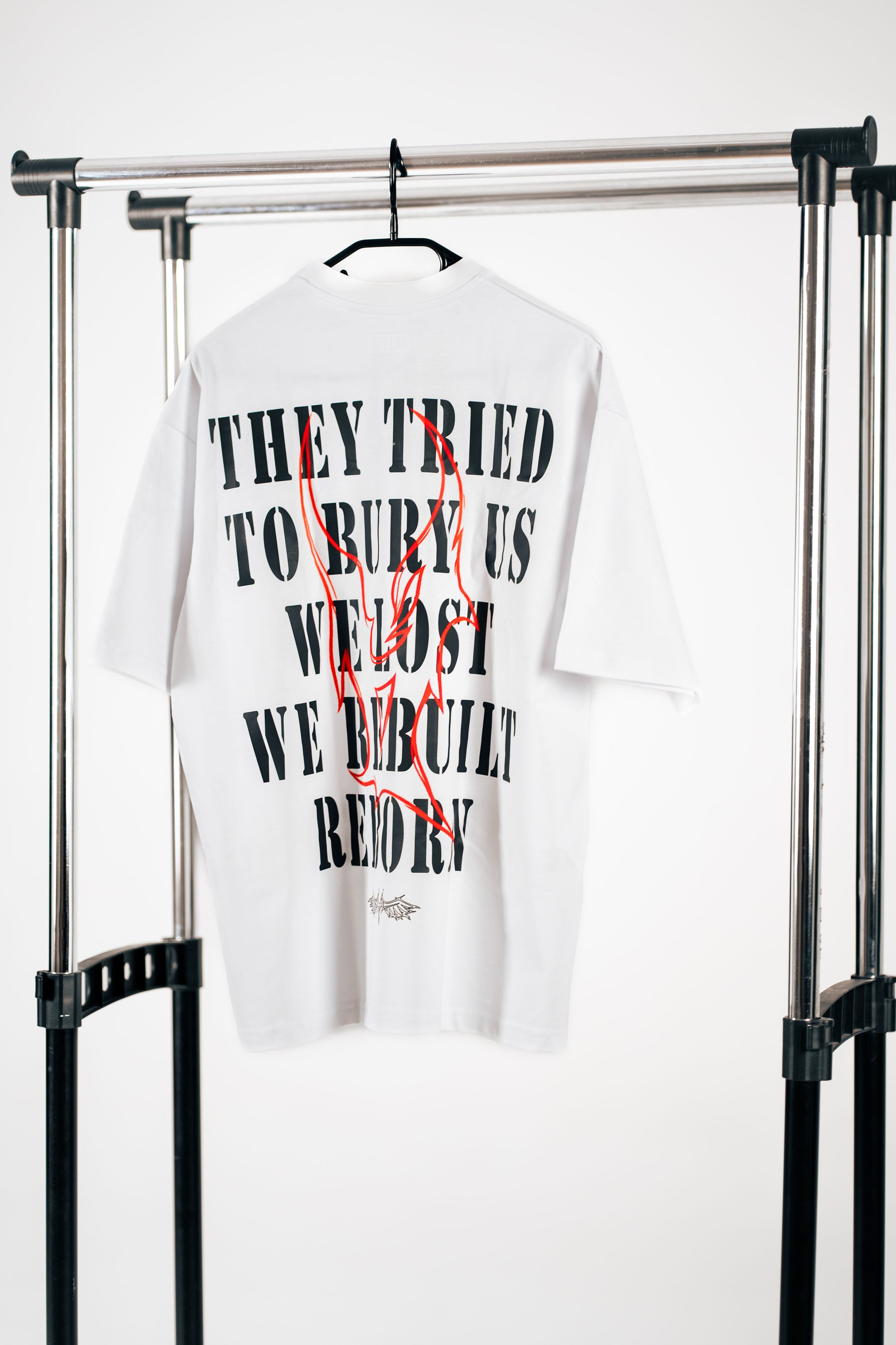 OVERSIZED T-SHIRT "REBORN" WHITE UNISEX