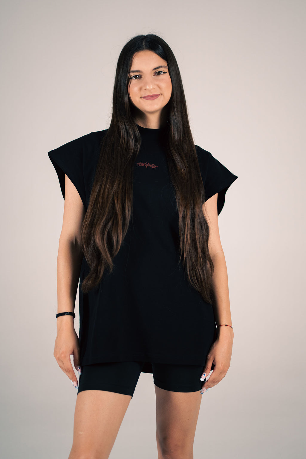 OVERSIZED WOMEN'S TANK TOP "REBORN" BLACK