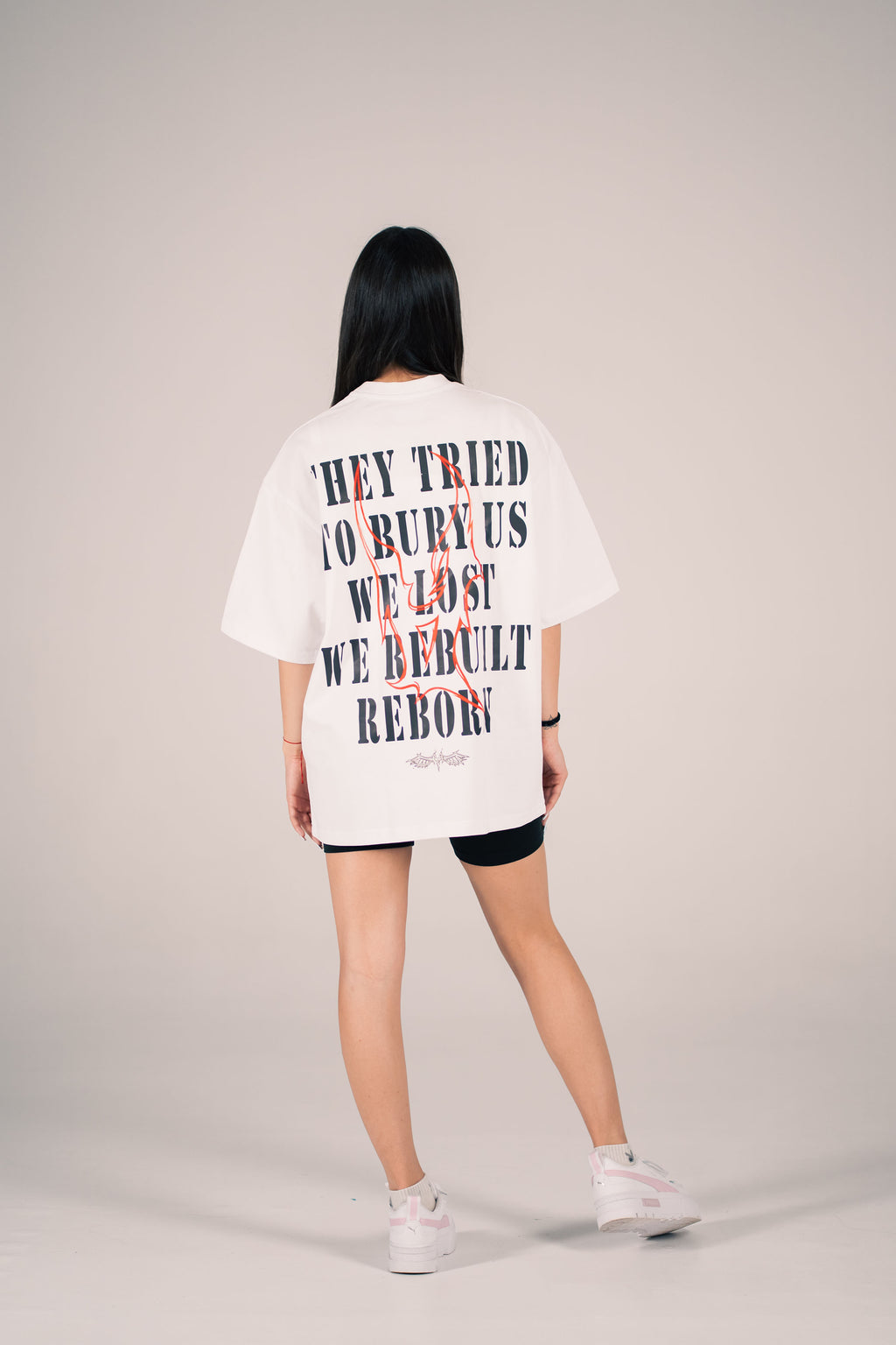 OVERSIZED T-SHIRT "REBORN" WHITE UNISEX