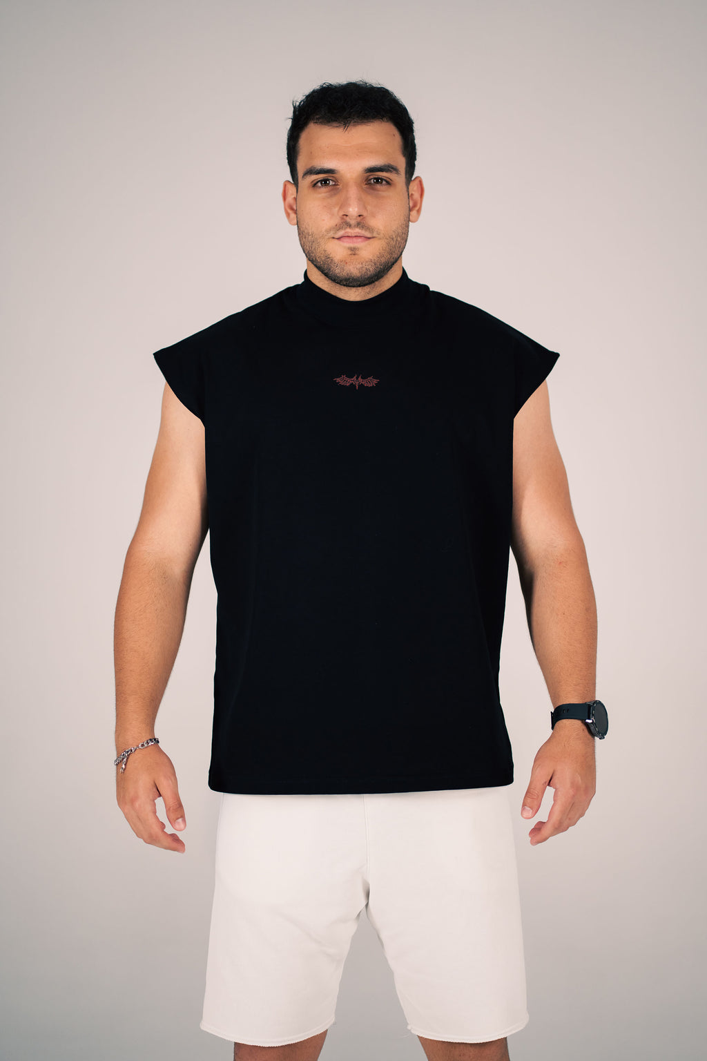 OVERSIZED MEN'S TANK TOP "REBORN" BLACK