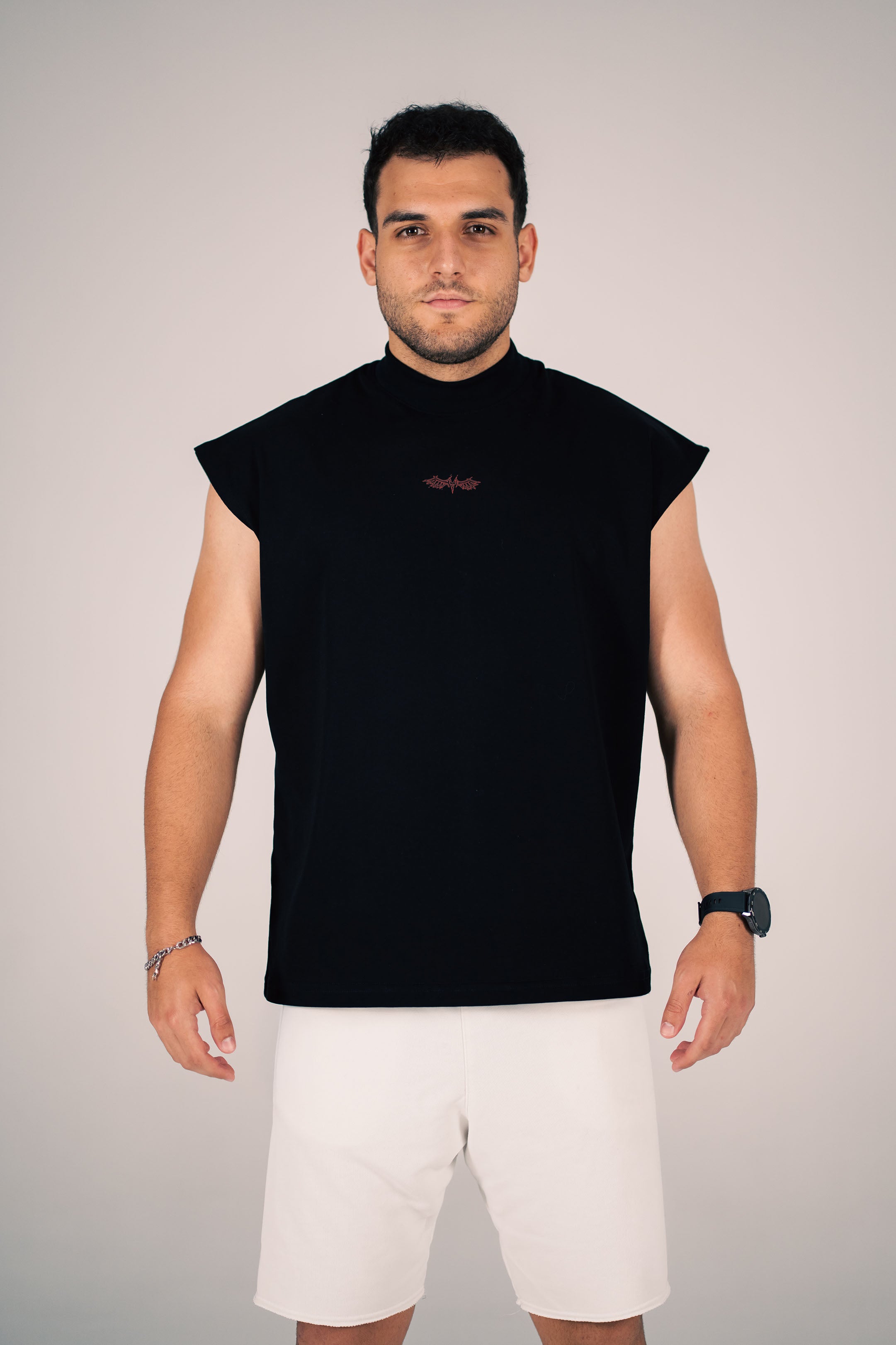 OVERSIZED MEN'S TANK TOP "REBORN" BLACK