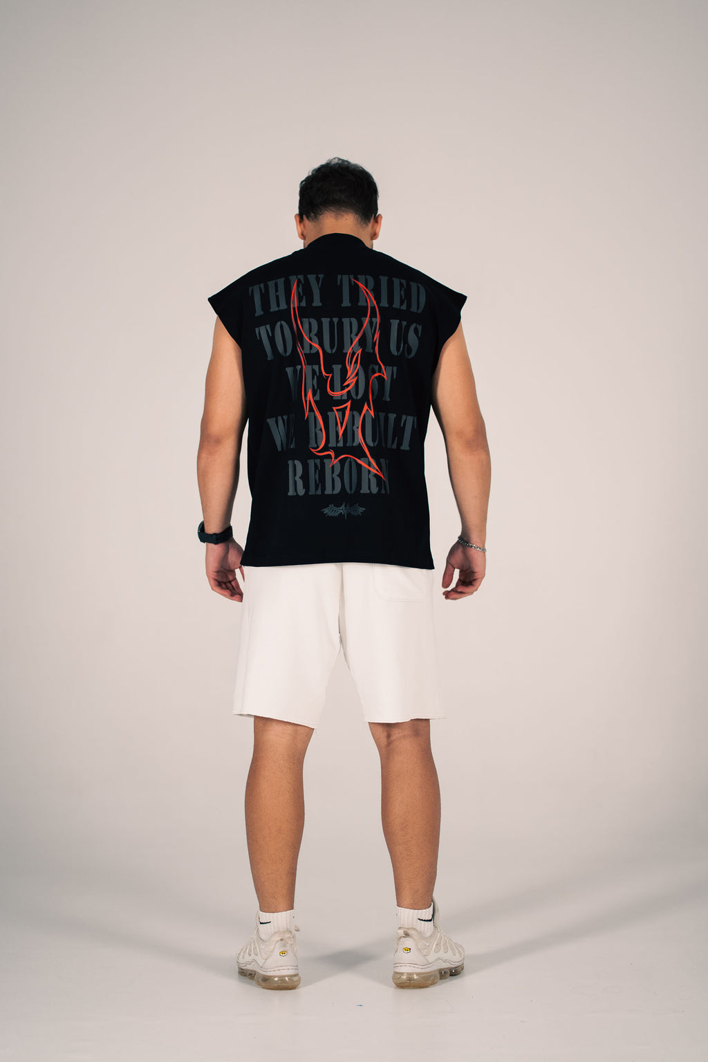 OVERSIZED MEN'S TANK TOP "REBORN" BLACK