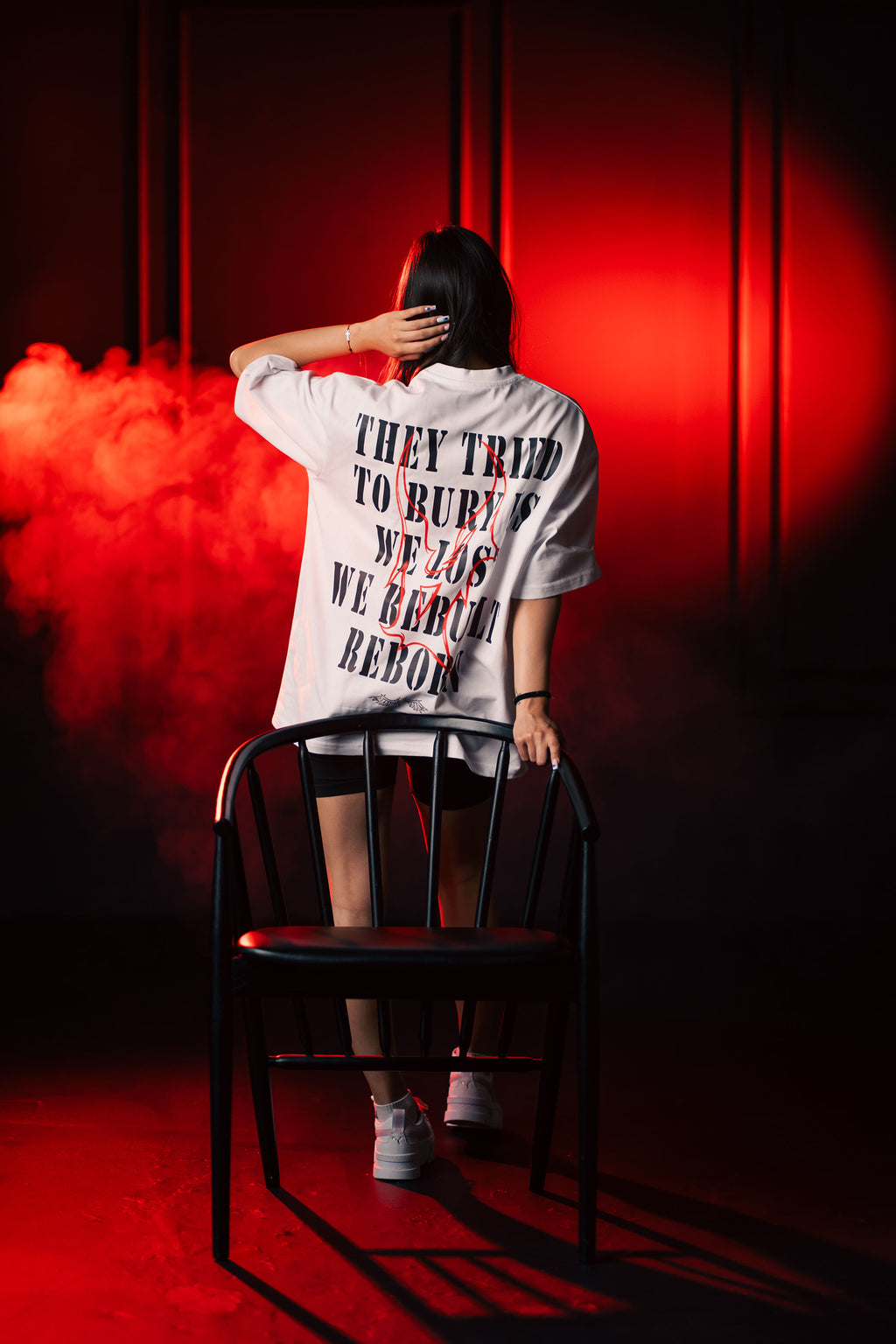 OVERSIZED T-SHIRT "REBORN" WHITE UNISEX