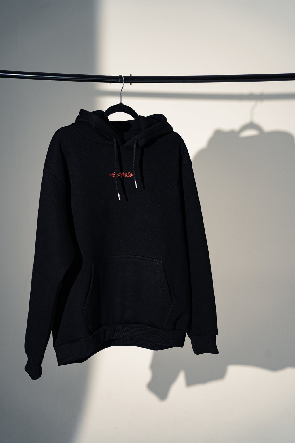 OVERSIZED MEN'S HOODIE-"FAKE" BLACK