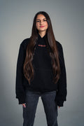 OVERSIZED WOMEN'S HOODIE-"FAKE" BLACK