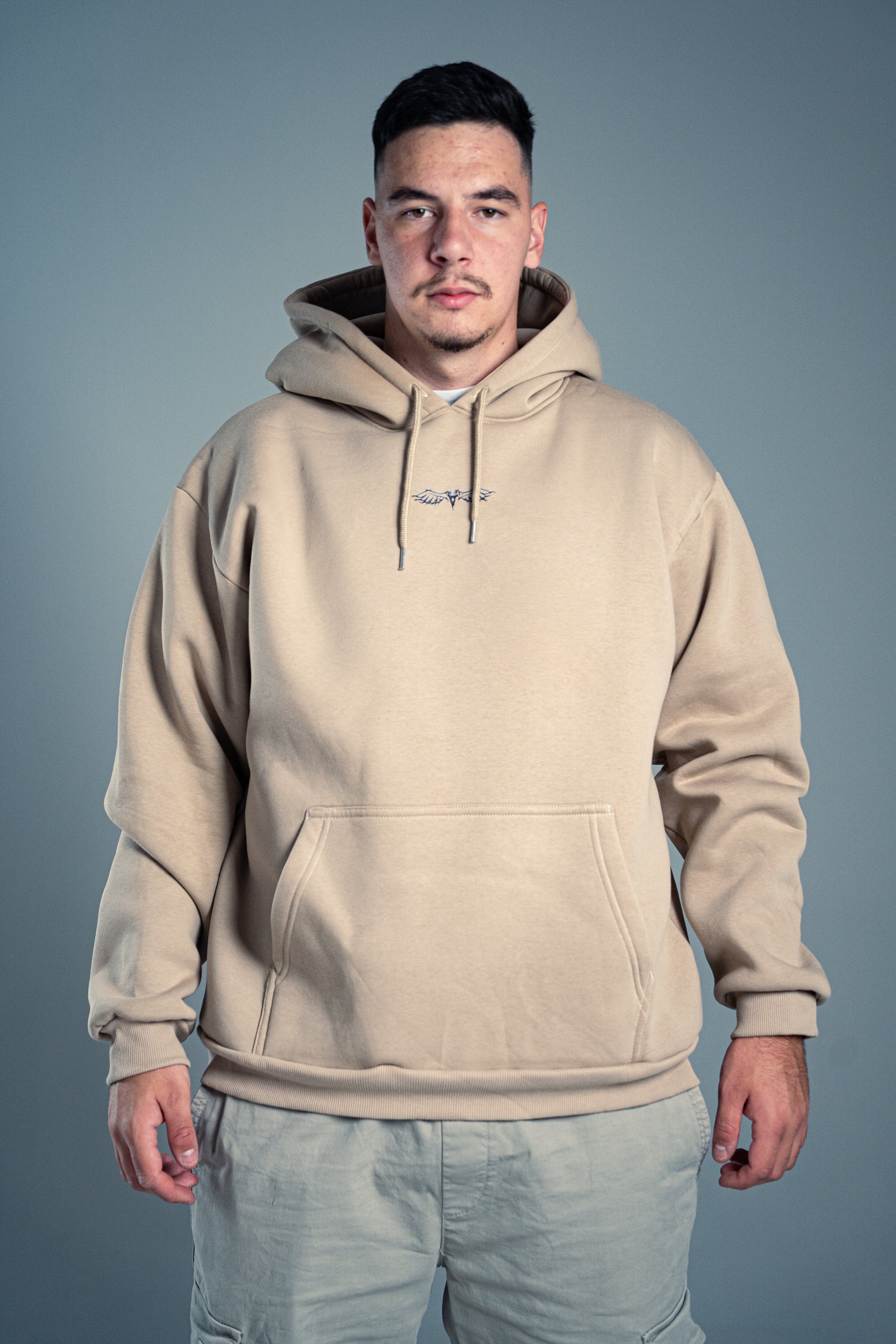 OVERSIZED MEN'S HOODIE-"FAKE" BEIGE