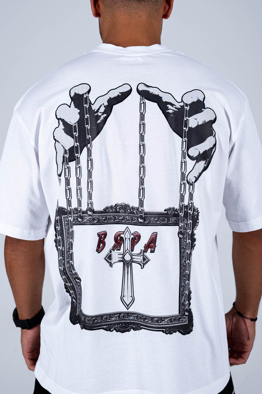 OVERSIZED MEN'S T-SHIRT-"ВЯРА" WHITE