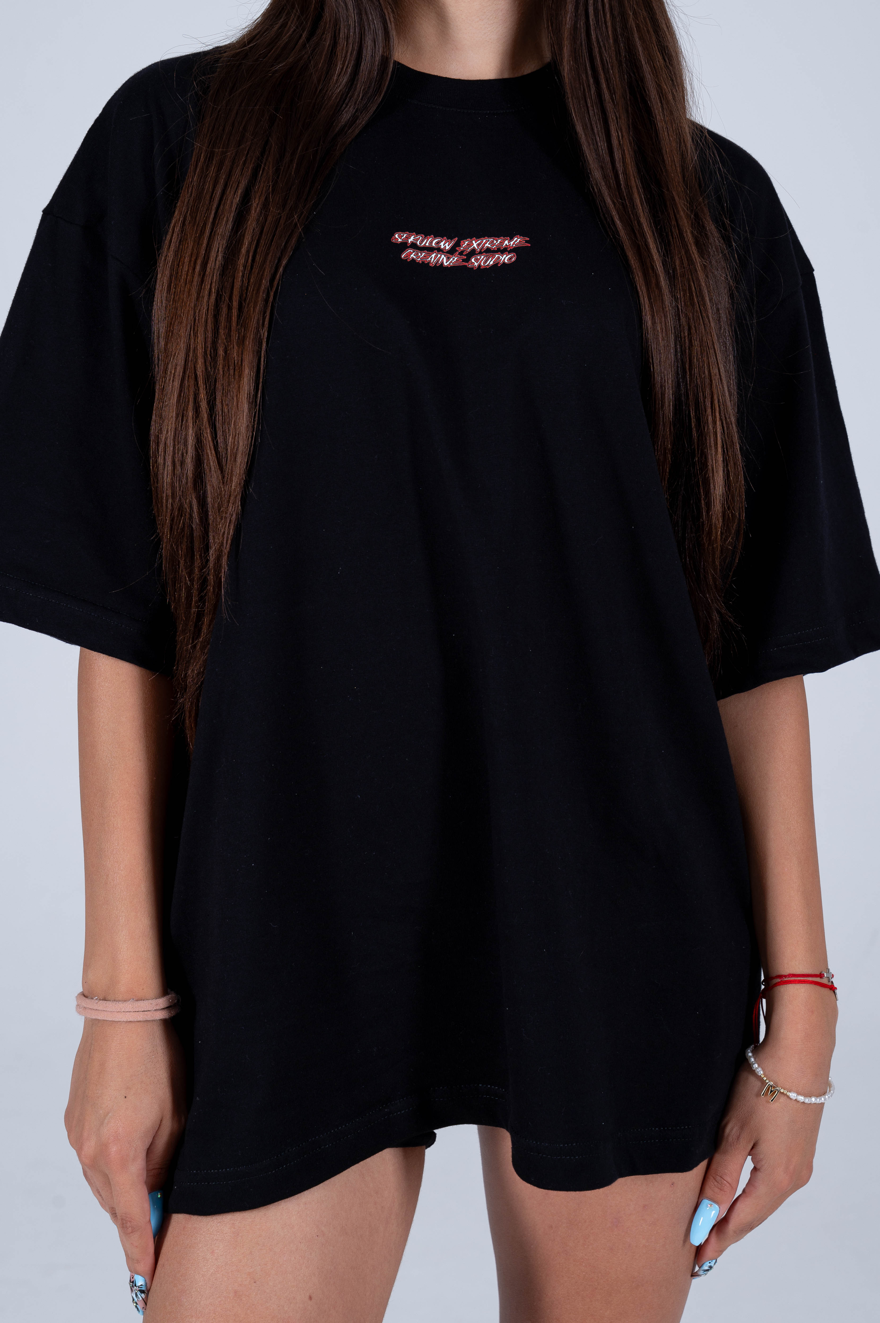 OVERSIZED WOMEN'S T-SHIRT-"ВЯРА" BLACK