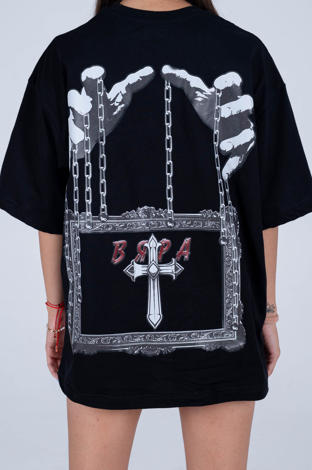 OVERSIZED WOMEN'S T-SHIRT-"ВЯРА" BLACK