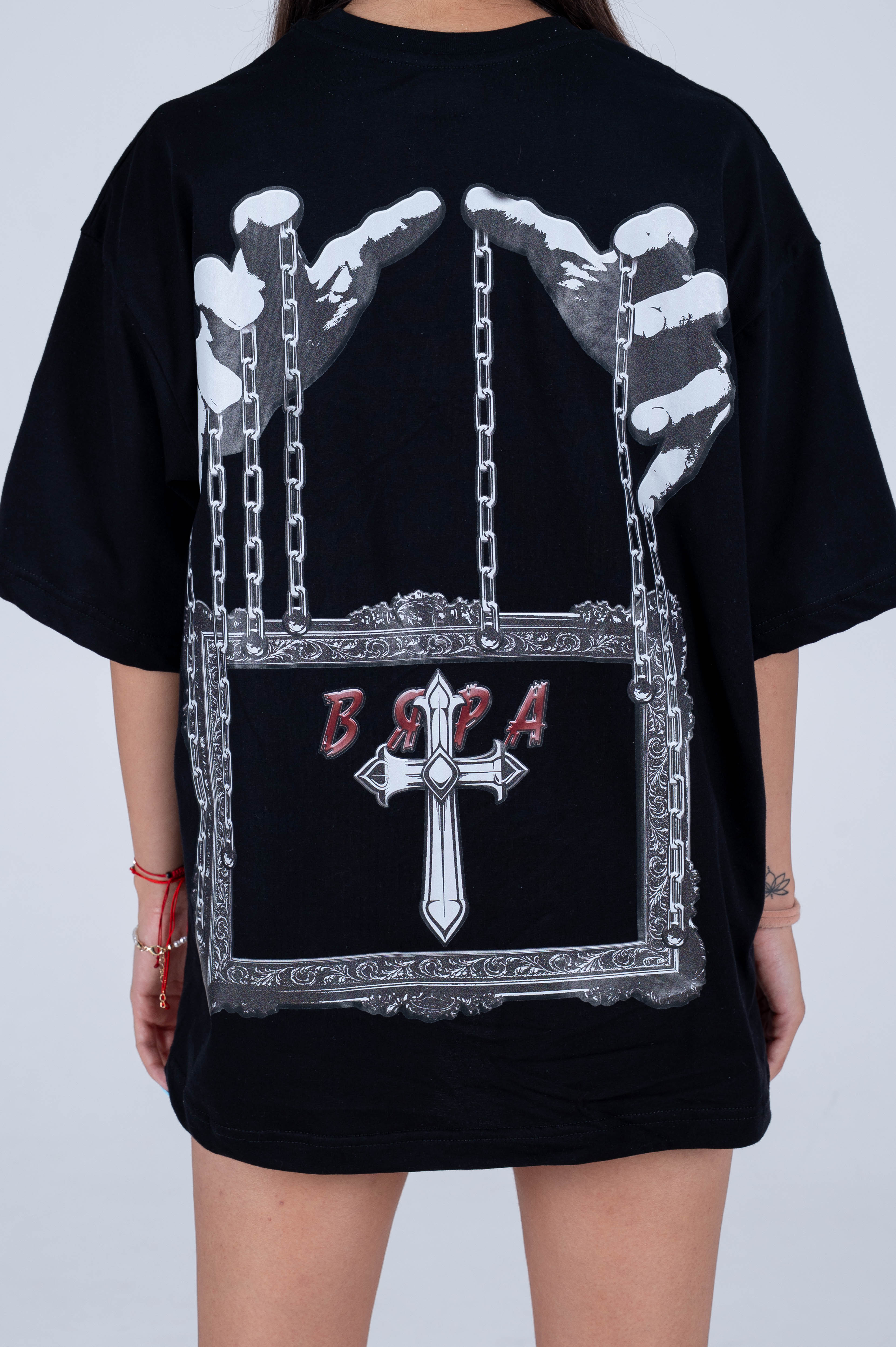 OVERSIZED WOMEN'S T-SHIRT-"ВЯРА" BLACK